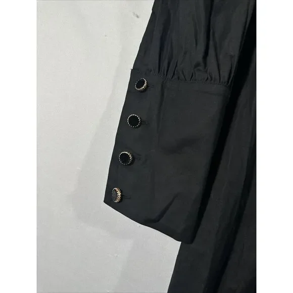NWT $278 Reformation [‎ 2 ] Halia Long Sleeve Button-Up Dress in Black - Picture 11 of 15